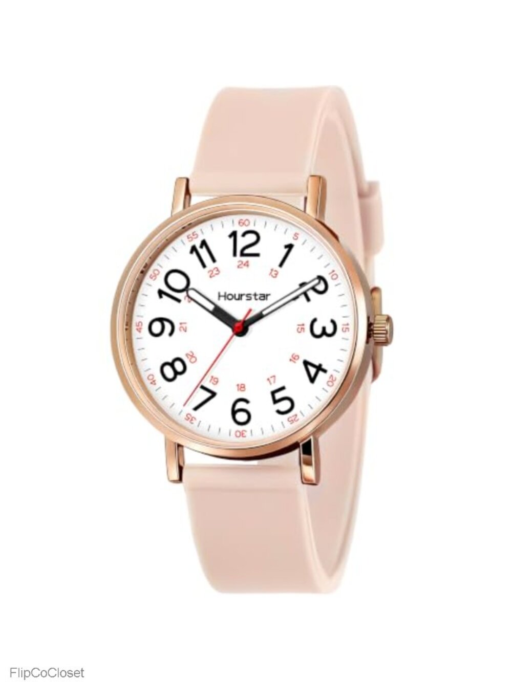 Hourstar Women's Analog Nurse Watch Easy Read Silicone Strap